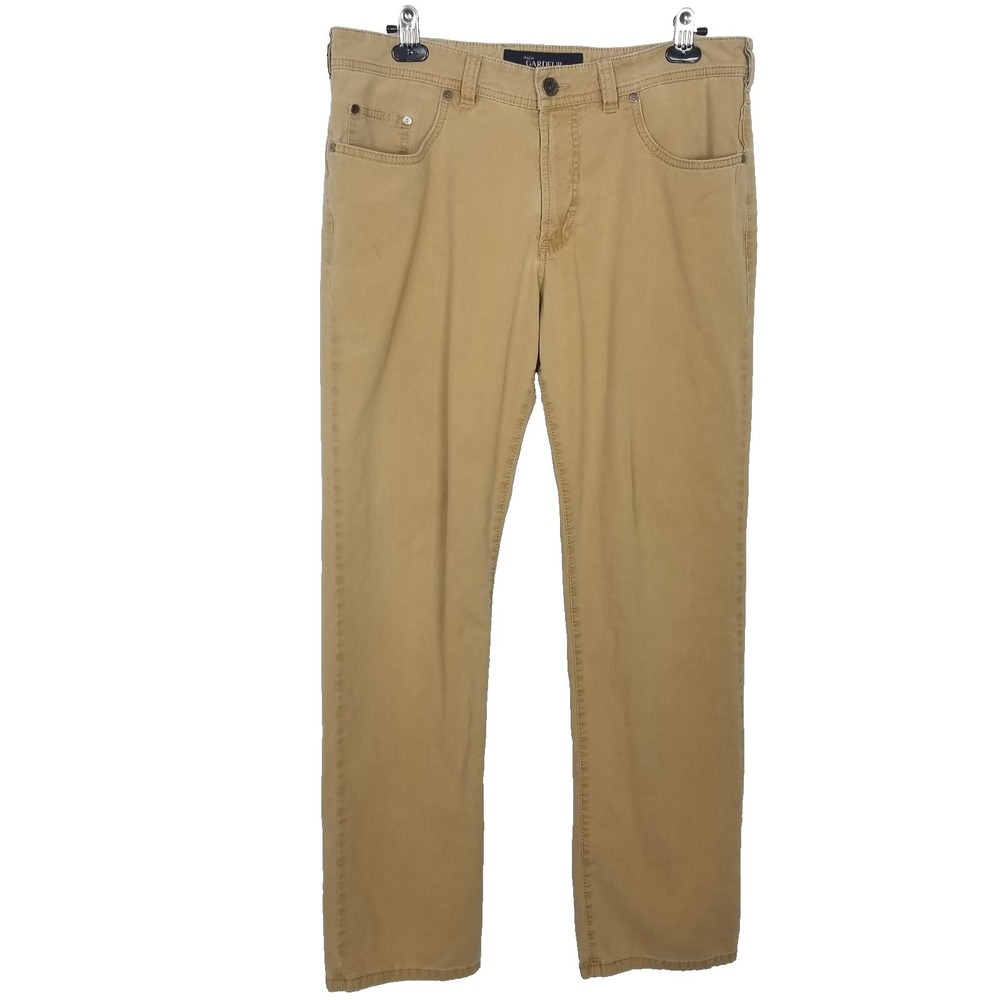 Atelier Gardeur Men Nigel 1 Pants Sz 36 x 32‎ Beige Cotton Elastane 5 Pockets